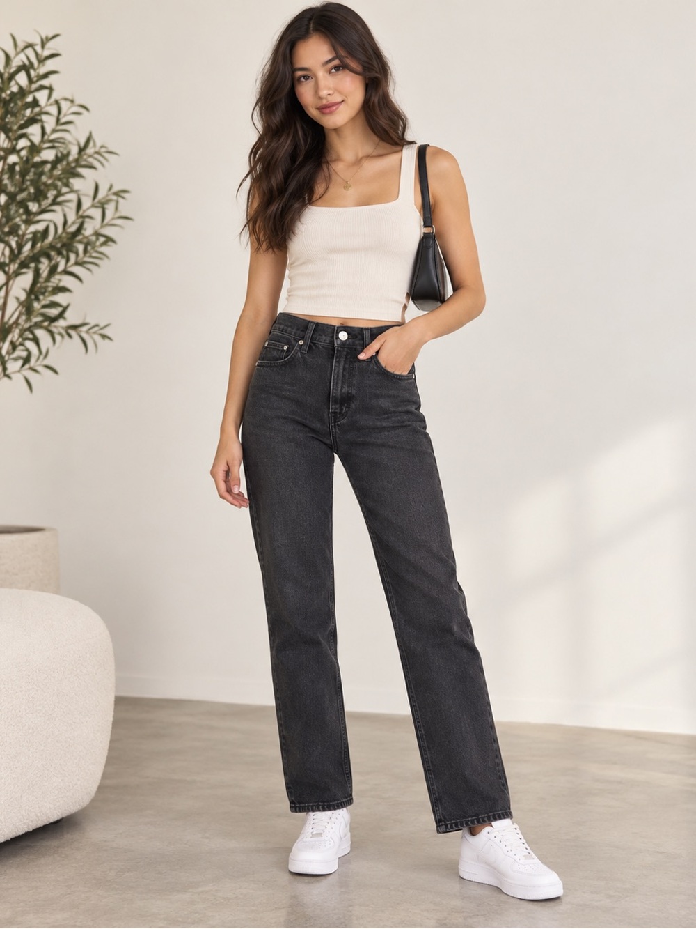 Reformation Liza High Straight Crop Jeans